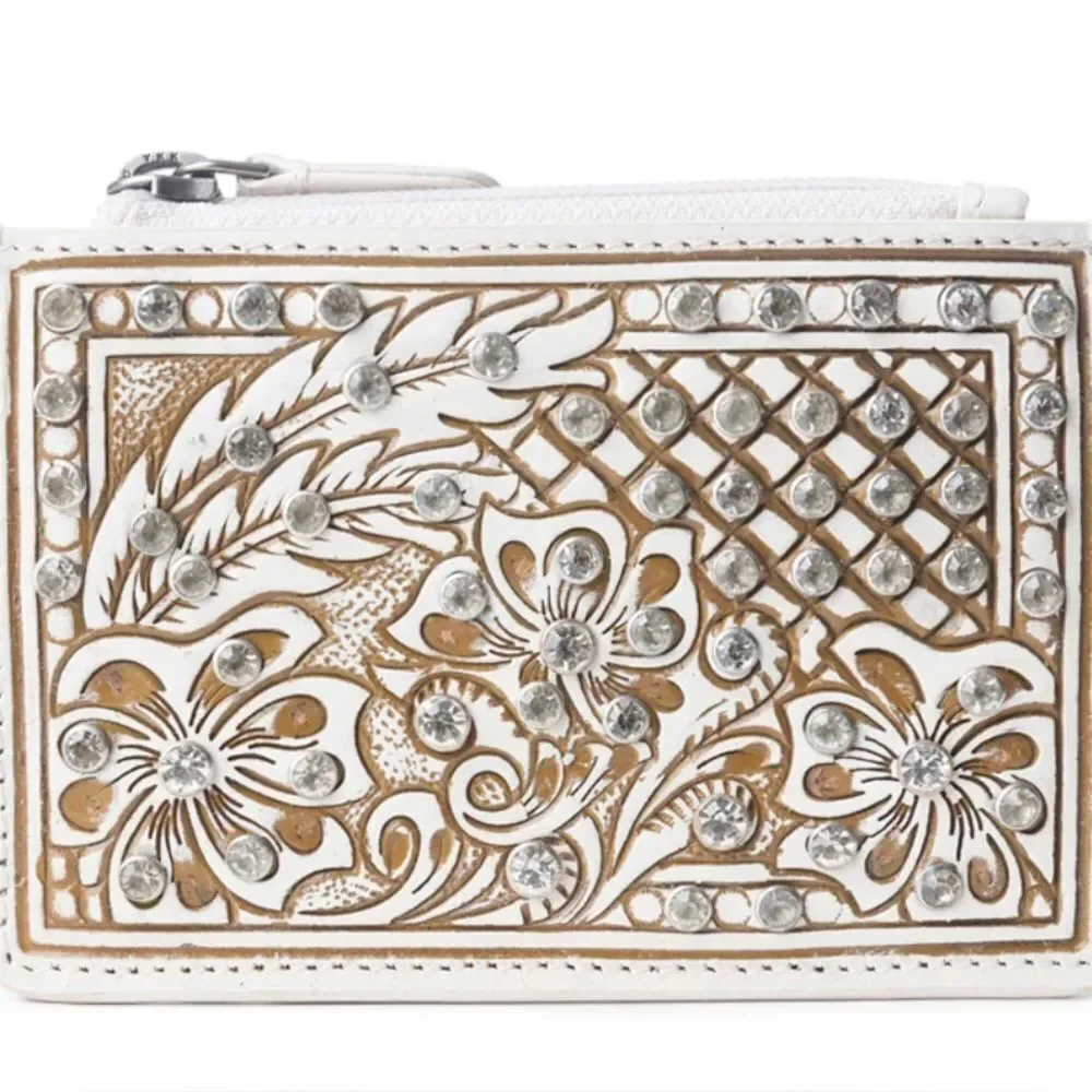 Sparkling Desert Moon Credit Card Holder In Chocolate White